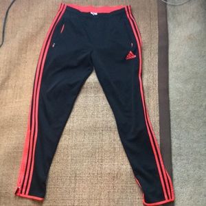 Adidas orange and black climawarm pants